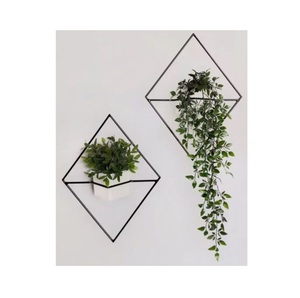 Macetas decorativas de pared media redonda Vintage, macetas de flores de primera calidad, macetas de Metal negro, macetas para colgar en la pared - Product Image 2