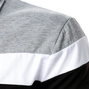 Camiseta de corte clásico para hombre, jersey de poliéster/algodón suave, diseño de cremallera, transpirable, patrón sólido, logotipo personalizado, manga corta - Product Image 5