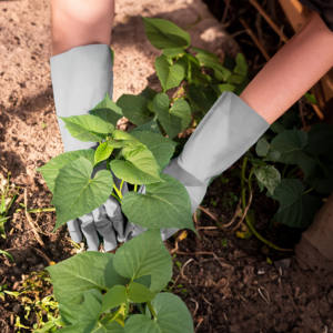 [OFERTA DE GRADO B] Guantes domésticos reutilizables de algodón gris flocado impermeables de grado alimenticio guantes de látex para el hogar lavado de cocina - Product Image 2