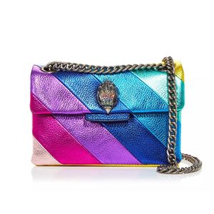 กระเป๋าถือสะพายข้างหนังแท้ลายทางสีน้ำเงินรุ่นมินิเคนซ์ซ์เวนส์สำหรับผู้หญิงจากเคิร์ต ไกเกอร์ ลอนดอน ขนาดปกติ ดีไซน์ทันสมัย - Product Image 1