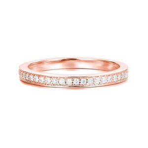Bague de mariage pavée de diamants faits main avec diamants de laboratoire F-VS2 en or massif 14K, sertissage pavé, pour usage quotidien, empilable, cadeau - Product Image 2