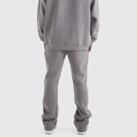 Joggers empilés personnalisés de haute qualité pour hommes, décontractés et professionnels, pour l'extérieur, avec design patchwork, délavage foncé, 100 % coton, séchage rapide