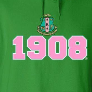 Sudadera con Capucha AKA 1908 Crest, Verde Kelly con Bordado Rosa, Sudadera Personalizada para Hermandades Griegas - Product Image 6