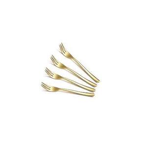Brass <b>Fork</b> Kitchenware Golden Brass <b>Fork</b> Solid Color Long Handle Western Tableware Gold Brass Cutlery Set - Product Image 2