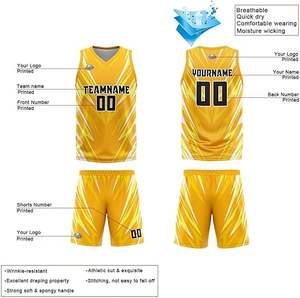 Ensemble de maillot de basket-ball réversible personnalisé respirant et imprimé pour votre propre équipe homme vêtements pour vêtements de basket-ball - Product Image 6