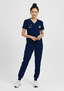 Durable Jogger Scrub Pant suave elástico Scrubs uniformes conjuntos para mujeres colores personalizados 280Gsm tela Hospital Scrubs uniformes - Product Image 5