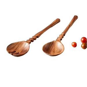 Ensemble de 2 couverts à salade faits à la main en acier inoxydable avec poignée en os naturel et accessoires de cuisine pour hôtels - Product Image 3