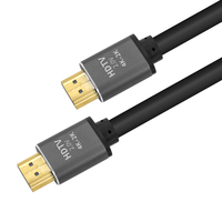 Câble coaxial SIPU mâle-mâle avec connecteurs dorés, gaine PVC, compatible 4K60Hz 3D HDR, fibre optique, microphone, lecteur DVD