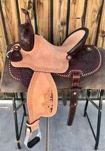 Montura de caballo de carreras de barril de cuero occidental más vendida tallada a mano al mejor precio - Product Image 3