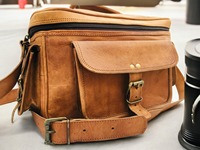 Sac de caméra en cuir personnalisé pour les photographes LCG-0047 de cadeau d'anniversaire de selle d'épaule vintage