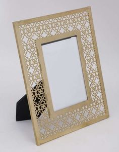AK Brass Rectangular Shape <b>Metal</b> <b>Photo</b> <b>Frame</b> in Gold Finished Laser Cut Design For Home Interior Decor - Product Image 3