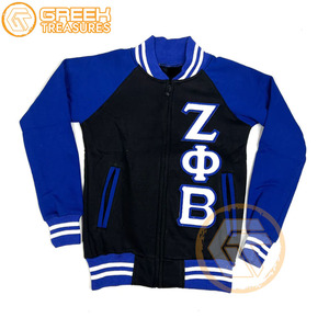 เสื้อแจ็คเก็ตทีมกีฬา Zeta phi Beta ผ้าฟลีซระบายอากาศได้ดีปักตราและตัวอักษรปลีกย่อยสำหรับผู้หญิง - Product Image 2