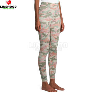 กางเกงเลกกิ้งสำหรับเล่นโยคะของผู้หญิงกางเกงเอวกลางเอวยางยืดดีไซน์ไม่เหมือนใครมีลาย - Product Image 4