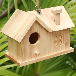 Doğal ahşap kuş evi ayakta veya Habitat asılı bitmemiş ahşap kuş evi - Product Image 6