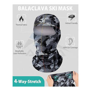 Balaclava de ski pour temps froid pour hommes et femmes, masque facial thermique respirant chaud pour le sport et les voyages, camouflage bois - Product Image 4