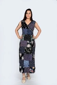 Vestido maxi de verano colorido para mujer Vestido largo informal de retazos con cuello de tamaño libre para ocasiones en la playa Suministro ODM - Product Image 5