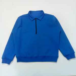 Sweat-shirt décontracté pour homme en molleton 100% coton, couleur unie, col montant, demi-zip, respirant, avec poches, manches longues, idéal pour l'hiver (OEM) - Product Image 1