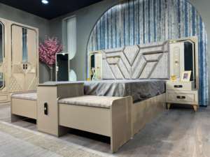 Elegante y moderno juego de dormitorio de tamaño King, características de masaje de almacenamiento, hermosa adición para dormitorio, sala de estar, muebles escolares de Hotel - Product Image 2