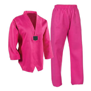 ชุดเทควันโดผ้าโพลีเอสเตอร์ผสมฝ้าย ทนทาน ระบายอากาศได้ดี เหมาะสำหรับโรงเรียนศิลปะการต่อสู้และการแข่งขัน - Product Image 1