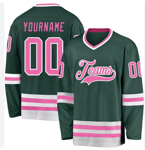 Sublimación personalizada y bordado Camisetas de hockey Nombre del equipo Diseño de marca OEM Camisa de hockey sobre hielo con técnica de impresión - Product Image 4
