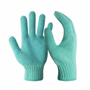 Guantes de tela de algodón con puntos de PVC reforzado, personalizables, duraderos, a prueba de espinas, protección de manos de alta calidad, guantes de seguridad para construcción - Product Image 3