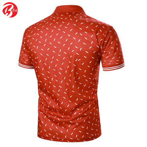 Polo con estampado de transferencia de calor liso para hombre, precio al por mayor, Polo de algodón transpirable de estilo callejero de talla grande para hombre - Product Image 3