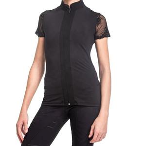 Camisa Ecuestre de Mujer para Montar a Caballo, Calidad Premium, Tejido de Punto con Patrón Sólido, Estilo Vintage, Transpirable, Manga Corta - Product Image 4