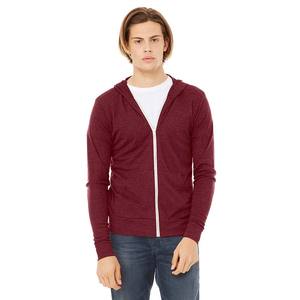 Sudadera con capucha unisex Bella+Canvas de algodón/fibra de bambú con cremallera completa y bordado para invierno - Product Image 1