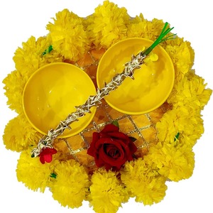 Artisanat créatif mariage Haldi cérémonie plateau bague de fiançailles plateau saison de mariage nouveaux modèles anneau cérémonie plaque - Product Image 5