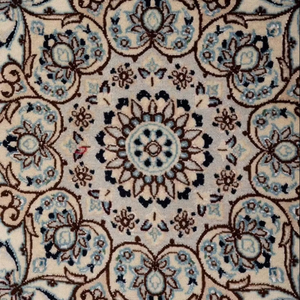 DARAY Nain 6La lana anudada a mano superior/patrón geométrico de seda alfombras y juegos persas ecológicos - Product Image 1