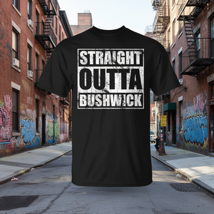 T-shirt da uomo Straight Outta Bushwick con design Brooklyn, maglietta promozionale NYC - Product Image 3