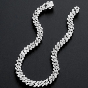 Indian Manufacture Handmade 925 <b>Silver</b> Diamond Cuban <b>Chain</b> <b>for</b> Men and <b>Women</b> Special Occasions and Gifts Available <b>for</b> Sale - Product Image 4
