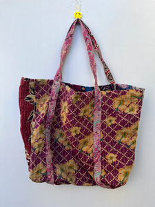 Sac fourre-tout en coton Vintage indien de bonne qualité, sac de plage pour femmes, sac de Shopping matelassé - Product Image 4