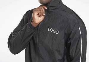 Ensemble de survêtement pour homme, pantalon coupe-vent noir en nylon, essentiels d'entraînement, piping, survêtement - Product Image 3