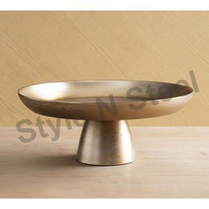 Vente en gros de luxe en laiton plateau pour gâteau taille personnalisée mariage base en métal avec plats et assiettes supérieurs - Product Image 3