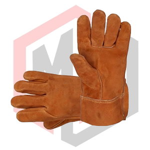 Gants de soudage en cuir antistatiques de couleur personnalisée de qualité supérieure, résistants aux déchirures, anti-vibrations, 7 oz, sans silicone, sans poudre, sécurité - Product Image 6