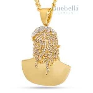 Luxe glacé 3D pour Jésus pendentif collier nom personnalisé lien cubain Hip Hop chaîne hommes rappeur Style argent Sterling Moissanite - Product Image 2