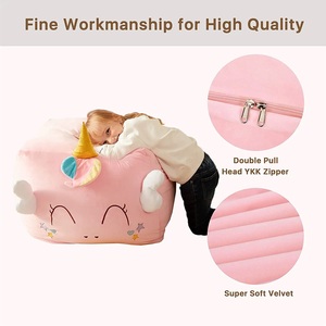 Pouf licorne en peluche douce au design moderne, jouet de canapé-lit chaud d'hiver pour filles et enfants, meubles de maison de Noël - Product Image 2