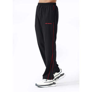 Pantalones Deportivos Casuales para Hombre, Color Negro, Cintura Elástica, con Franja Lateral, Estilo Jogger, Holgados, 100% Algodón - Product Image 1