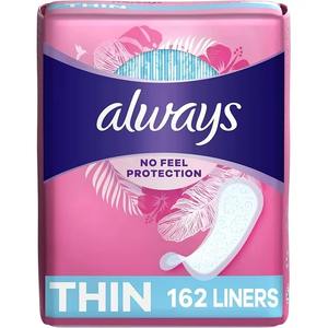 Protège-slips quotidiens toujours minces pour femmes, absorption légère, non parfumés, 162 pièces - Product Image 4