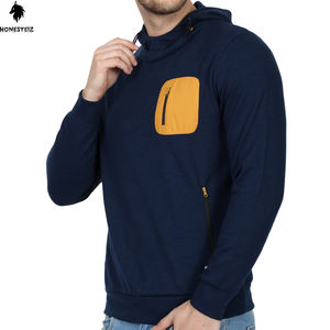Pull à capuche personnalisé pour hommes, léger, de haute qualité, 100% coton, tissu éponge et polyester, sweat-shirt décontracté et uni - Product Image 4