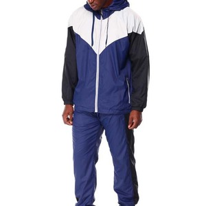 Ensembles pour hommes Ensemble deux pièces pantalon et veste coupe-vent personnalisés Ensembles coupe-vent zippés imperméables pour hommes Survêtements contrastés pour adultes - Product Image 3