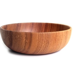 ชุดชามไม้จริงทำด้วยมือธรรมชาติแท้สี่ชุดชามเสิร์ฟรากแกะสลักแบบทันสมัยสำหรับตั้งแคมป์ราคาขายส่งล่าสุด - Product Image 3