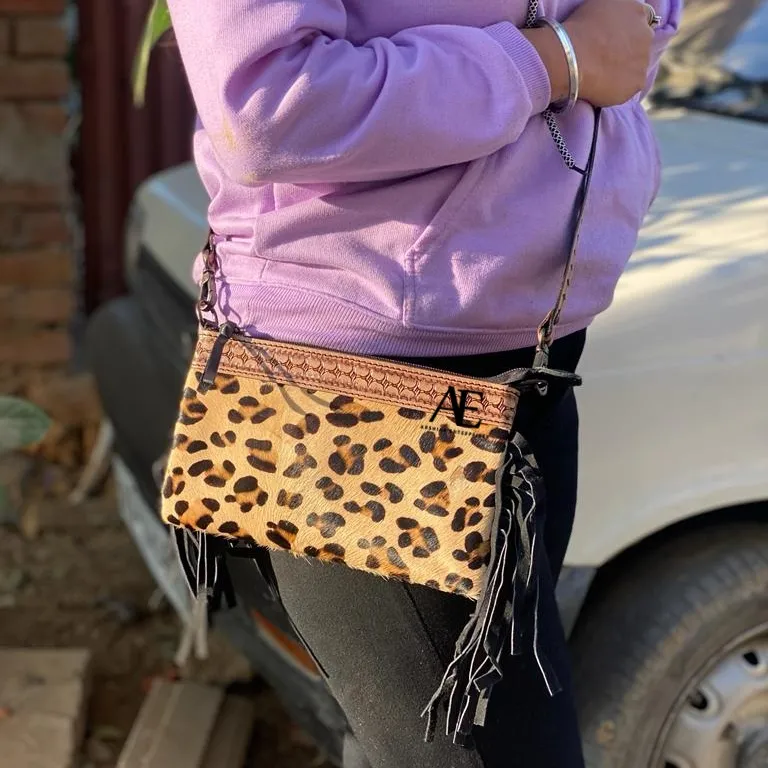 Nueva llegada estilo Tooled Animal Print Fur Bolsos de hombro de cuero de alta calidad de moda Venta caliente bolsos laterales para mujeres