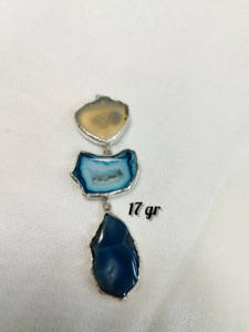 <b>Silver</b> Necklace/<b>Bracelet</b> Set with Synthetic Turquoise Onyx Look Lapis Look Malachite Look Other <b>Man</b>-Made Stones-Modern Design - Product Image 4