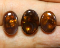 3. Pièce 25.00 Carat Agate de Feu Mexicain Cabochon Lisse Pierres Précieuses Naturelles Agate de Feu Cabochon Forme Ovale 14X10MM à 17X11MM
