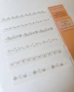 Autocollants brodés à coller et à coudre, motifs délicats en bandes, autocollants hydrosolubles - Product Image 1