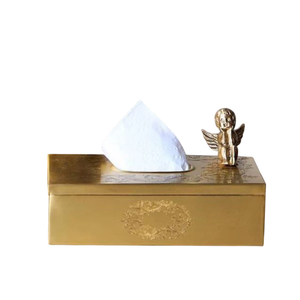 กล่องทิชชู่โลหะทรงสี่เหลี่ยมหรูหราอุปกรณ์เสริมผ้าเช็ดปากบนโต๊ะของโรงแรมพร้อมดอกไม้จัดระเบียบทิชชู่ - Product Image 6