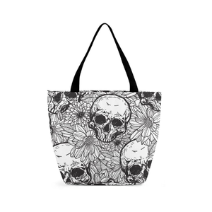 Sac fourre-tout personnalisé brodé à la main léger recyclable durable 100% coton personnalisé minimaliste usage quotidien crâne - Product Image 5