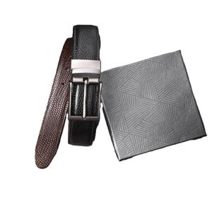 Ceinture réversible deux-en-un pour homme de qualité supérieure avec texture serpent, durable, réglable, élégante, confortable, accessoire de mode quotidien - Product Image 1